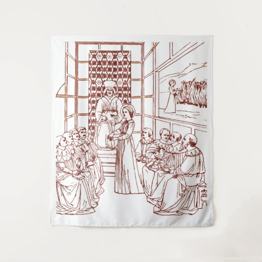 マソリーノの学者たちと議論する聖キャサリン タペストリー (正面)