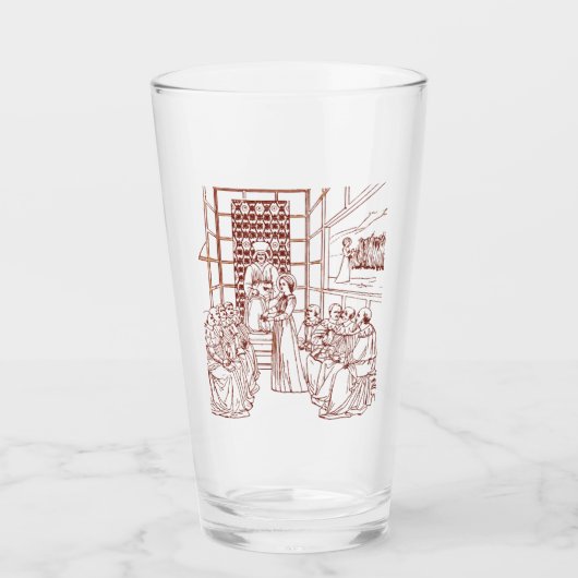 マソリーノの学者たちと議論する聖キャサリン タンブラーグラス (正面)