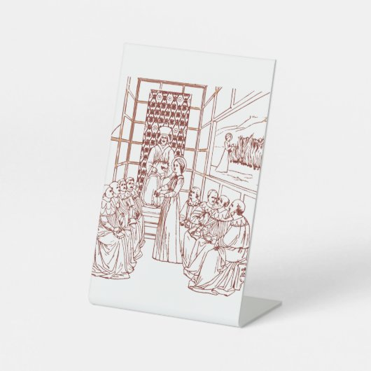 マソリーノの学者たちと議論する聖キャサリン 台座サイン (正面)