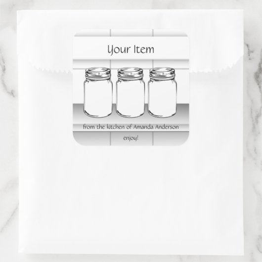 マソンジャーカスタム オリジナルアイテム モダンなデザインのラベル スクエアシール (バッグ)