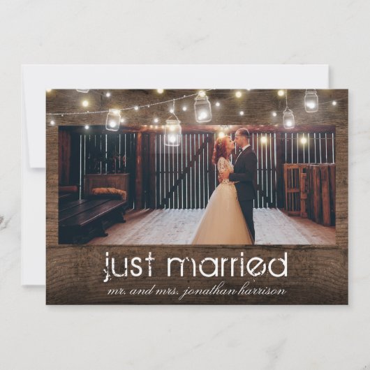 マソンジャー照明の写真 結婚しました レセプション 案内状 (正面)