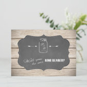 マソンジャー・チョークボード あなたはリングベアラーになってくれますか? 招待状 (スタンド正面)