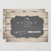 マソンジャー・チョークボード あなたはリングベアラーになってくれますか? 招待状 (正面/裏面)