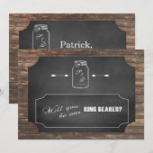 マソンジャー・チョークボード　あなたはリングベアラーになってくれますか？ 招待状 (正面/裏面)