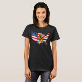 マソンズ米国国旗の地図マソニック独立父のD Tシャツ (正面フル)