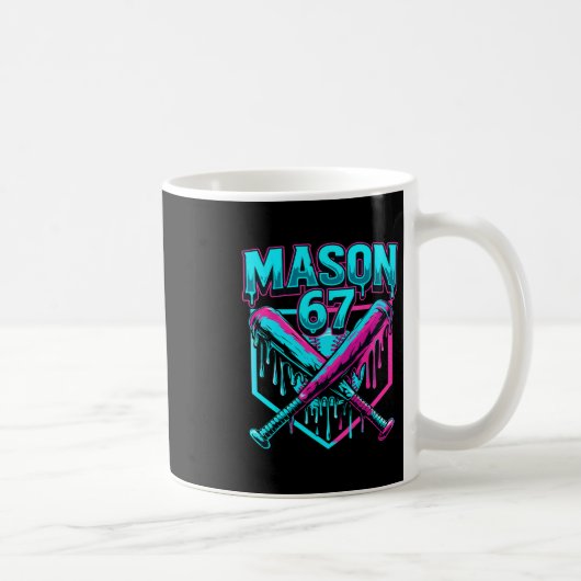 マソン67 面白いアイスクリーム 垂れる販売 ミーム グラフィックス コーヒーマグカップ (右)