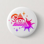 マゾニックピラミッドと目 缶バッジ (正面)