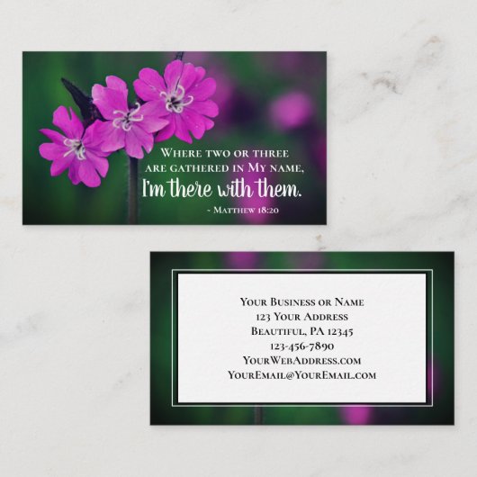 マタイによる福音書第18章20節 名刺 (正面/裏面)