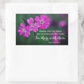 マタイによる福音書第18章20節 長方形シール (バッグ)