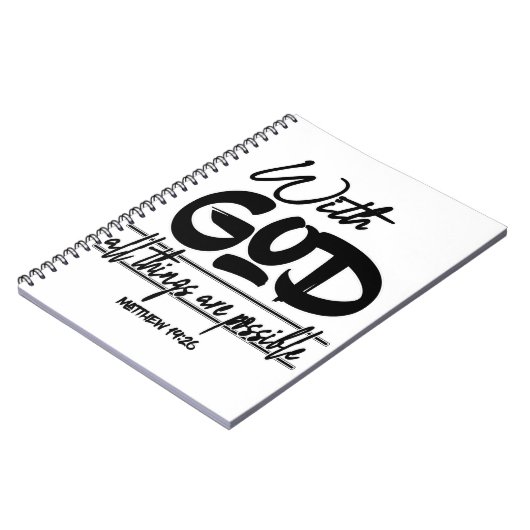 マタイによる福音書第19章26節。 ノートブック (左側)