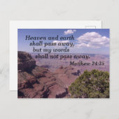 マタイによる福音書第24章35節天国と地球は通過す遠くにる ポストカード (正面/裏面)