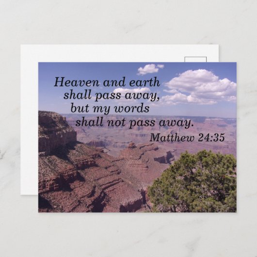 マタイによる福音書第24章35節天国と地球は通過す遠くにる ポストカード (正面/裏面)