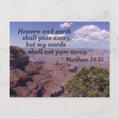 マタイによる福音書第24章35節天国と地球は通過す遠くにる ポストカード (正面)
