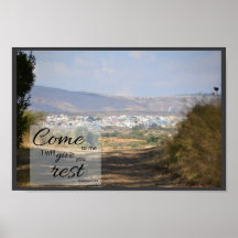 マタイによる福音書11章28節 ポスター印刷 | あなたに安息を与える