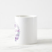 マタイによる福音書19:26 神様にならなんでもできる 紫の花柄 コーヒーマグカップ (中央)