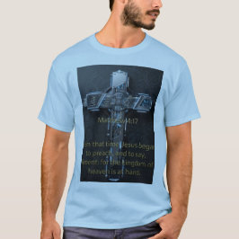 マタイによる福音書 4:17 – 悔い改めの十字架Tシャツ Tシャツ
