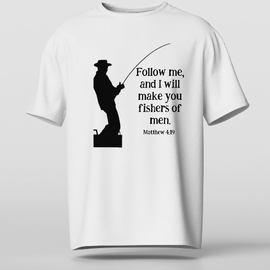 マタイによる福音書 4:19 魚人を捕る者たれ キリスト教 Tシャツ