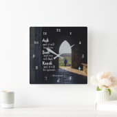 マタイの福音書7:7頼と、そのことが与えある スクエア壁時計 (ホーム)
