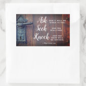 マタイの福音書7:7頼と、そのことが与えある 長方形シール (バッグ)