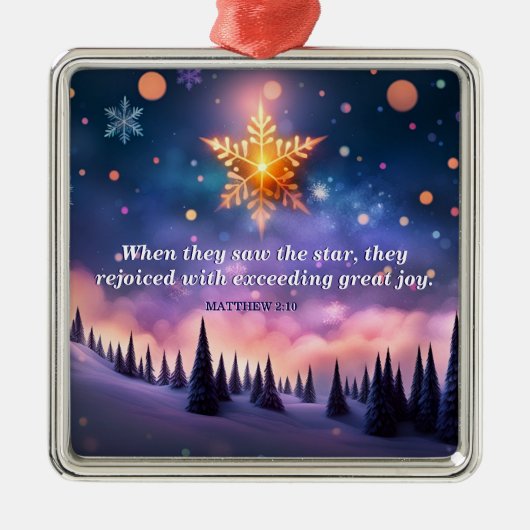 マタイの聖書聖句クリスマススターの福音 メタルオーナメント (正面)