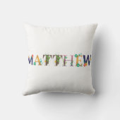 マタイの花を刺繍したナートアート クッション (裏面)