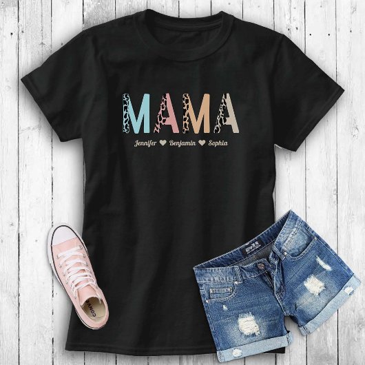 マタイガーパーソナライズされたマザーギフト子供の名前 Tシャツ