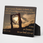 マタイ天国の宝6:19-21聖書の聖句 フォトプラーク (側面)