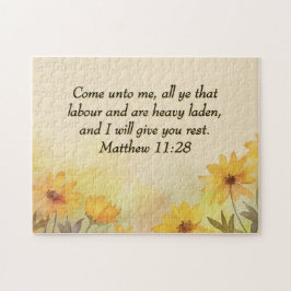 マタイ感動的11:28黄色フローラ ジグソーパズル