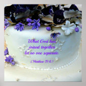 マタイ結婚聖書の紫の花のケーキ ポスター (正面)