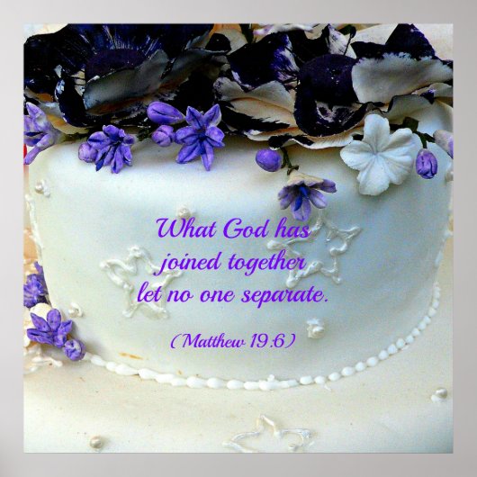 マタイ結婚聖書の紫の花のケーキ ポスター (正面)