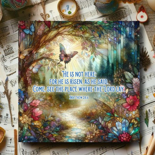 マタイ聖句ステンドグラスキリスト教の復活祭 シーズンカード