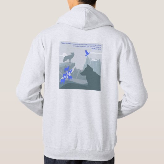 マタイ10:16 – 狼の間の羊 パーカ (裏面)