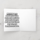 マタイ10:16 KJV聖書の聖句タイポグラフィ 箔グリーティングカード (内側レイダウン)