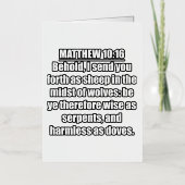 マタイ10:16 KJV聖書の聖句タイポグラフィ 箔グリーティングカード (正面)