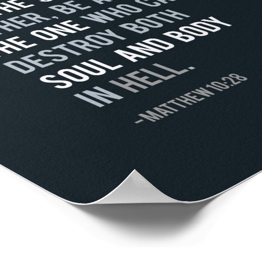 マタイ10:28キリスト教聖書聖句タイポグラフィ ポスター (角)