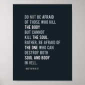 マタイ10:28キリスト教聖書聖句タイポグラフィ ポスター (正面)