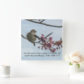 マタイ10:29聖書の聖句の壁時計 スクエア壁時計 (ホーム)