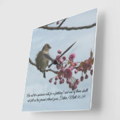 マタイ10:29聖書の聖句の壁時計 スクエア壁時計 (傾斜)