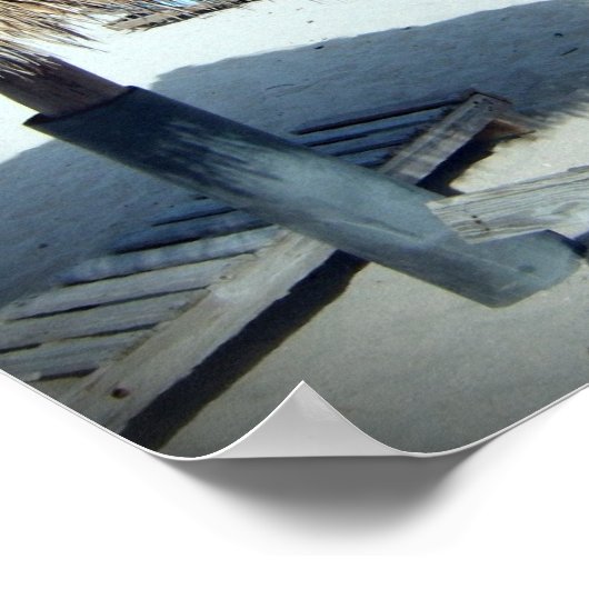 マタイ11ビーチ風光明媚なキリスト教の聖書プリント ポスター (角)