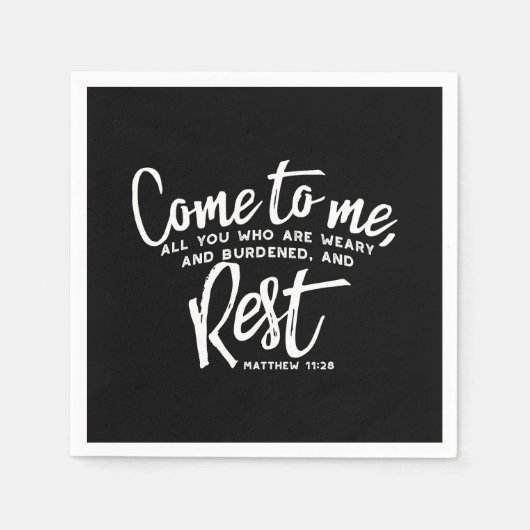 マタイ11聖句 スタンダードカクテルナプキン (正面)