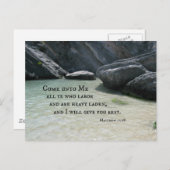 マタイ11:28よ来り私に働く者はみな… ポストカード (正面/裏面)