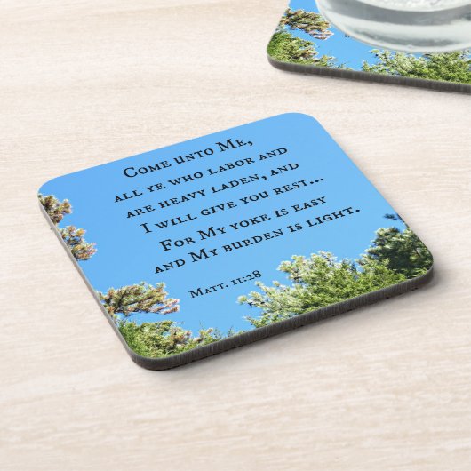 マタイ11:28よ来り私に働く者は皆….. コースター (左側)
