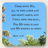 マタイ11:28よ来り私に働く者は皆….. コースター (正面)