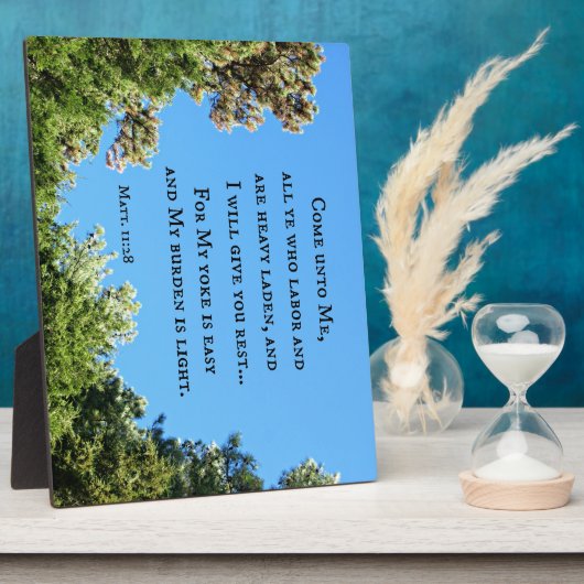 マタイ11:28よ来り私に働く者は皆….. フォトプラーク (側面)