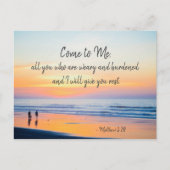 マタイ11:28よ来り、疲れた聖書である者はみな私に ポストカード (正面)