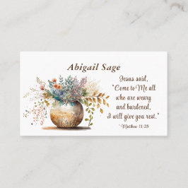 マタイ11:28イエスは私来に、聖書の聖句に言った 名刺