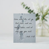 マタイ11:28来よ、私に、すべての労働 ポストカード (スタンド正面)