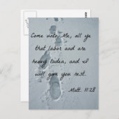 マタイ11:28来よ、私に、すべての労働 ポストカード (正面/裏面)