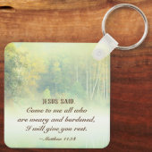 マタイ11:28来よ、私はあなた与えを休める キーホルダー (裏面)