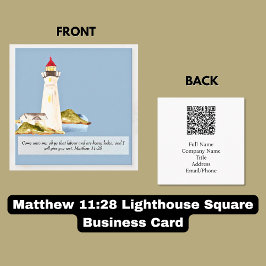 マタイ11:28灯台 スクエア名刺